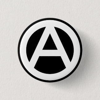 Anarchy icon Classic (black background) 1 Inch Round Button