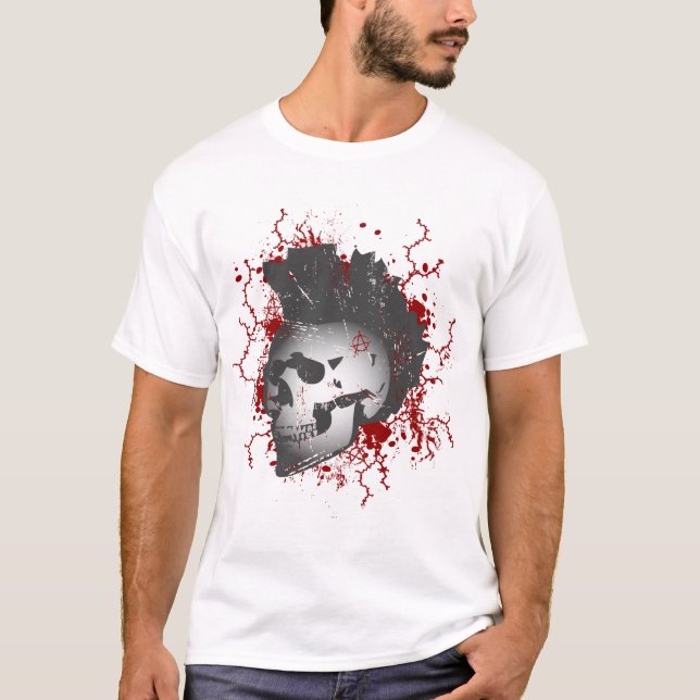 Anarchy Mohawk Skull T-Shirt (Front)