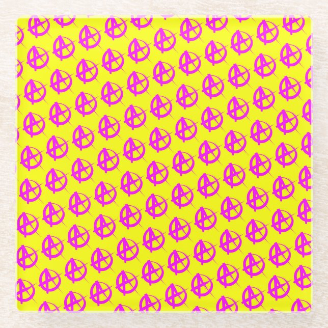 Anarchy Pattern Glass Coaster (Front)