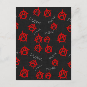 Anarchy pattern postcard