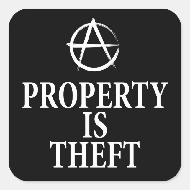 Anarchy quote square sticker (Front)