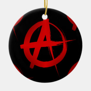 Anarchy symbol ceramic ornament