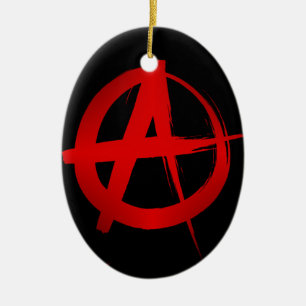 Anarchy symbol ceramic ornament