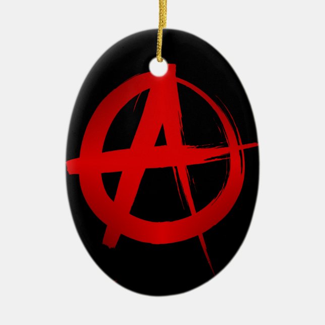 Anarchy symbol ceramic ornament (Front)