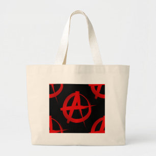 Anarchy symbol large tote bag