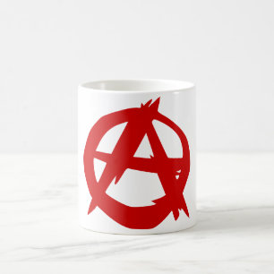 Anarchy Symbol Red A and Circle Without Ruler Coffee Mug