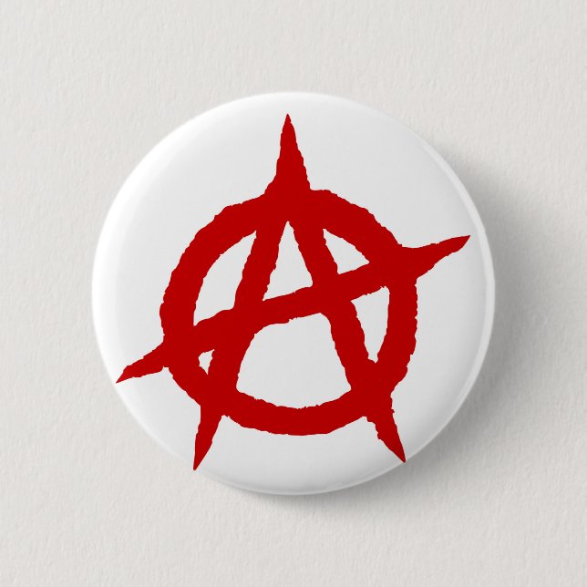 Anarchy symbol red punk music culture sign chaos p 2 inch round button (Front)
