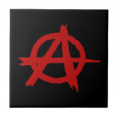 Anarchy symbol red punk music culture sign chaos p tile | Zazzle