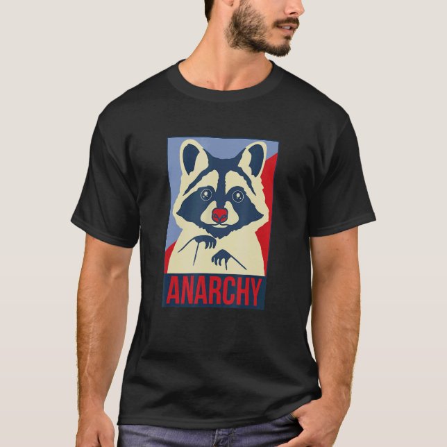 Anarchy Trash Panda Raccoon   Animal Design T-Shirt (Front)