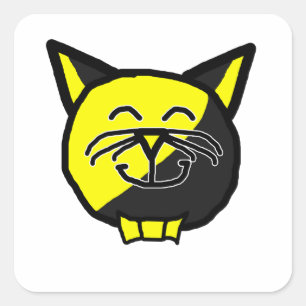 Anarkitty with White Whiskers Anarchyball Square Sticker