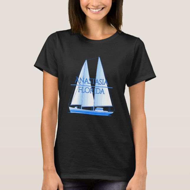 Anastasia Island Florida Coastal Nautical Sailing  T-Shirt (Front)