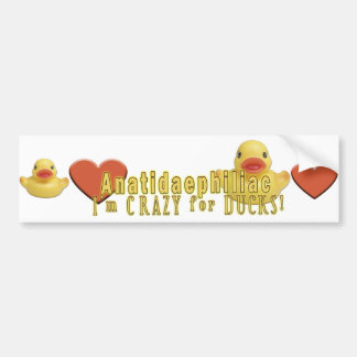 Anatidaephiliac - I LOVE DUCKS Bumper Sticker
