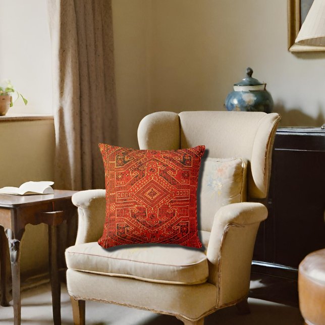 Anatolian rug -   tribal pattern no2 throw pillow (Creator Uploaded)