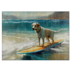 Anatolian Shepherd Beach Surfing Painting  Cutting Board