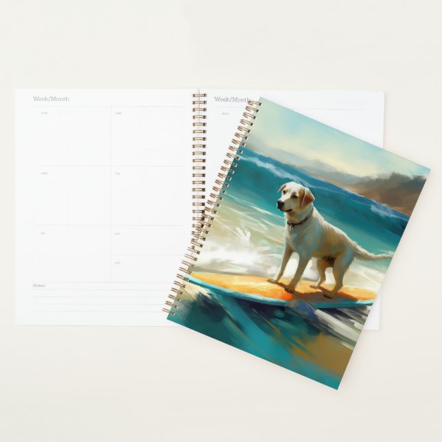 Anatolian Shepherd Beach Surfing Painting  Planner (Display)