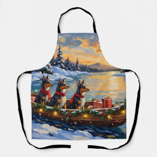 Anatolian Shepherd Christmas Boat Holiday Apron