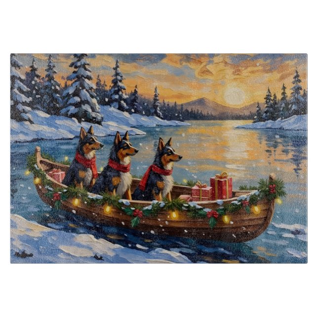 Anatolian Shepherd Christmas Boat Holiday Cutting Board (Front)