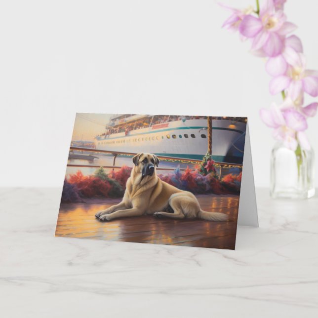Anatolian Shepherd Christmas Cruise: Pawsome  Card (Orchid)