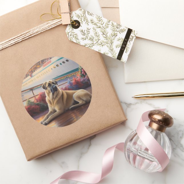 Anatolian Shepherd Christmas Cruise: Pawsome  Classic Round Sticker (Gifting)