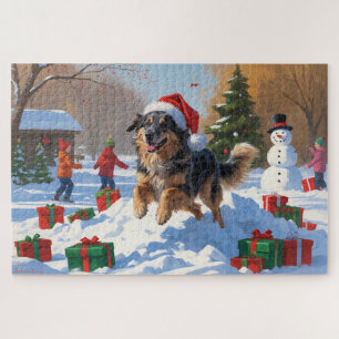 Anatolian Shepherd Christmas Festive Snow Jigsaw Puzzle