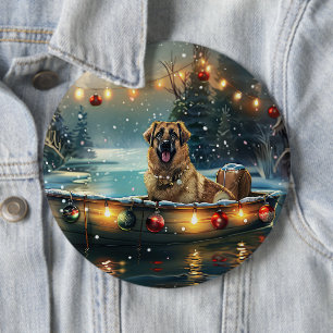 Anatolian Shepherd Christmas Festive Voyage 6 Inch Round Button