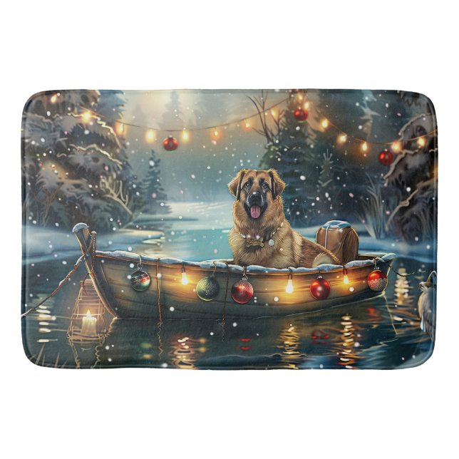 Anatolian Shepherd Christmas Festive Voyage Bath Mat (Front)