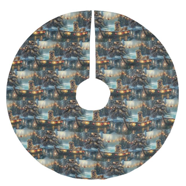 Anatolian Shepherd Christmas Festive Voyage Brushed Polyester Tree Skirt (Front)