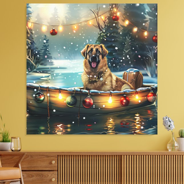 Anatolian Shepherd Christmas Festive Voyage Canvas Print (Insitu(LivingRoom))