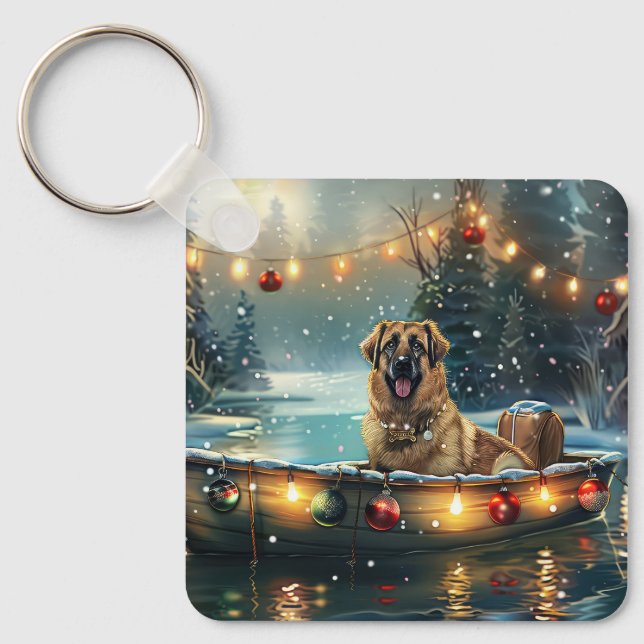 Anatolian Shepherd Christmas Festive Voyage Keychain (Front)