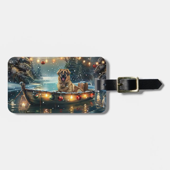 Anatolian Shepherd Christmas Festive Voyage Luggage Tag (Front Horizontal)