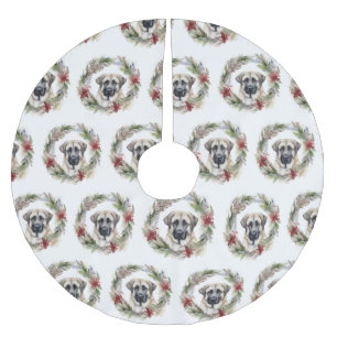 Anatolian Shepherd Christmas Wreath Festive Pup Brushed Polyester Tree Skirt