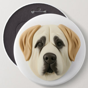 Anatolian Shepherd Dog 3D Inspired 6 Inch Round Button