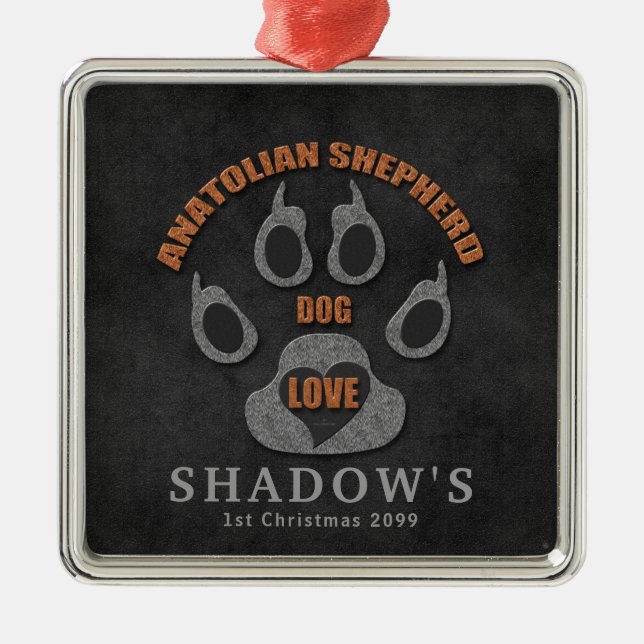 Anatolian Shepherd Dog Breed Christmas Metal Ornament (Front)