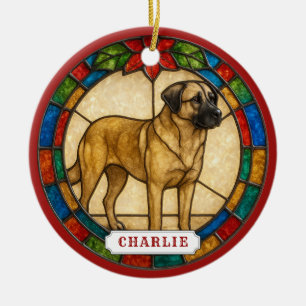 Anatolian Shepherd Dog Ceramic Circle Ornament
