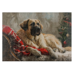 Anatolian Shepherd Dog Christmas Festive Cutting Board
