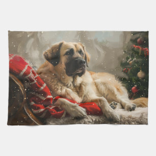 Anatolian Shepherd Dog Christmas Festive Kitchen Towel