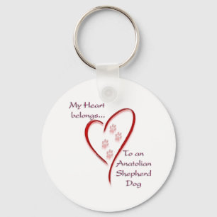 Anatolian Shepherd Dog Heart Belongs Keychain
