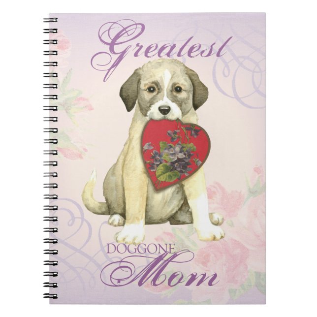 Anatolian Shepherd Dog Heart Mom Notebook (Front)