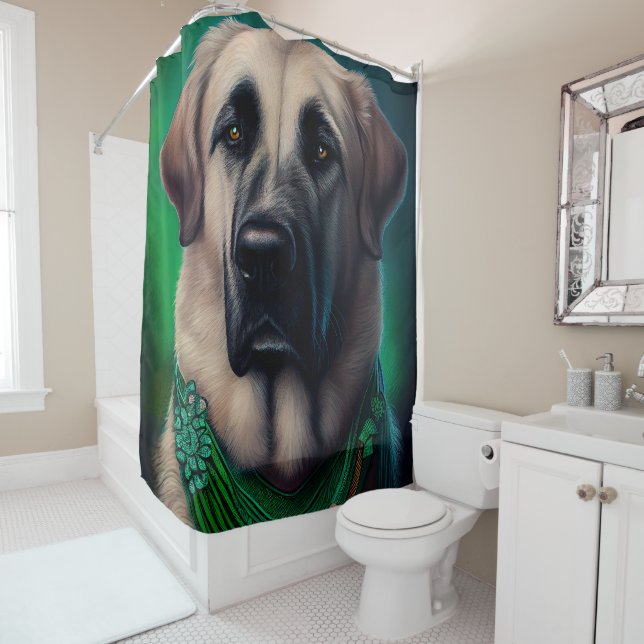 Anatolian Shepherd dog in St. Patrick's Day Dress (In Situ)