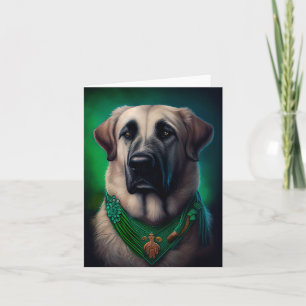Anatolian Shepherd dog in St. Patrick's Day Dress Card