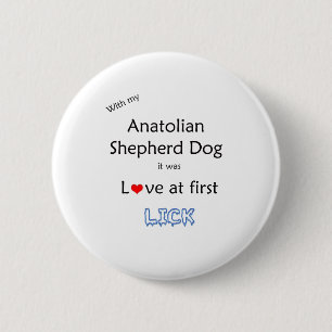 Anatolian Shepherd Dog Lick Design 2 Inch Round Button