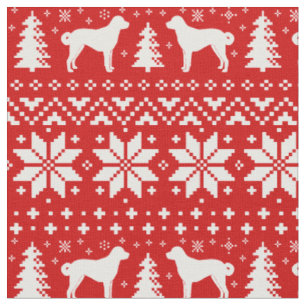 Anatolian Shepherd Dog Silhouettes Christmas Fabric
