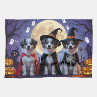 Anatolian Shepherd Dogs Pumpkin Halloween Funny Kitchen Towel