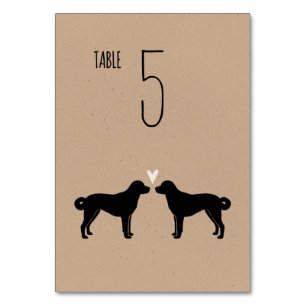 Anatolian Shepherd Dogs Wedding Reception Table Number