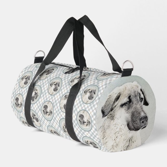 Anatolian Shepherd Fawn Painting Original Dog Art Duffle Bag (Left Corner)