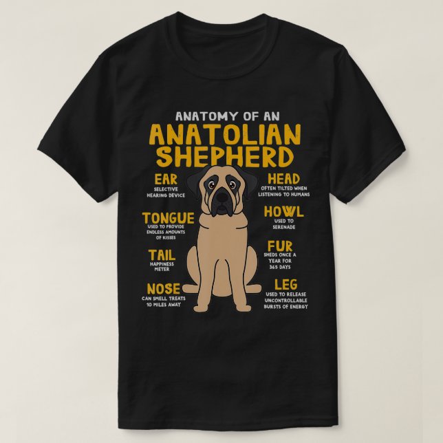 Anatolian Shepherd Funny Anatomy of Dad Pet Gift  T-Shirt (Design Front)