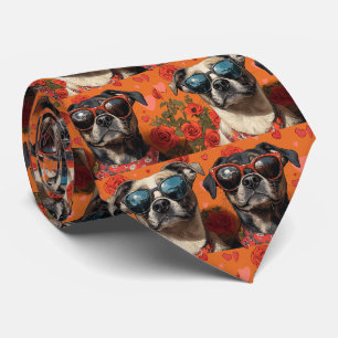 Anatolian Shepherd Heart Roses Valentine's Day Tie