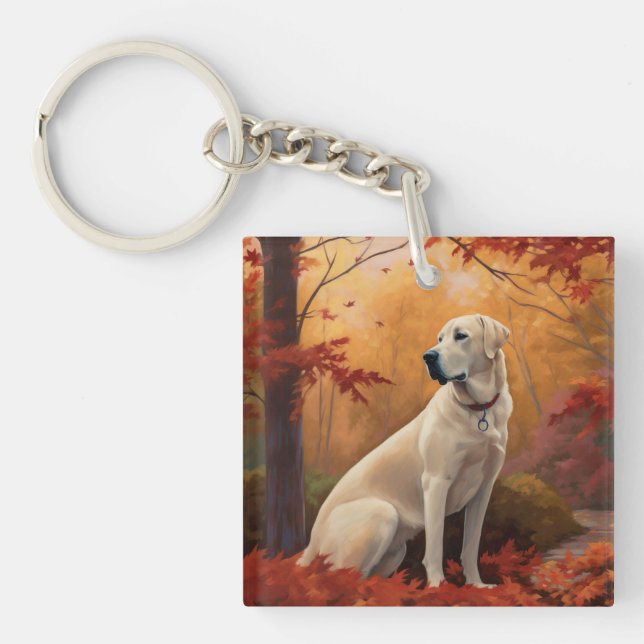 Anatolian Shepherd  in Autumn Leaves Fall Inspire Keychain (Front)