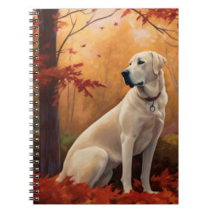 Anatolian Shepherd  in Autumn Leaves Fall Inspire Notebook