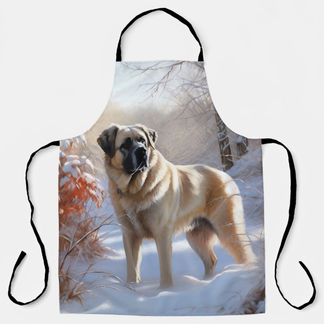 Anatolian Shepherd Let It Snow Christmas  Apron (Front)